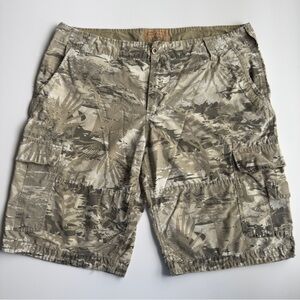 Red Camel Shorts Tan Camo Cargo Floral Men’s 42 Cotton Nylon 90’s/Y2K Vintage